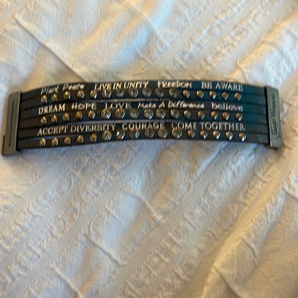 Good works teal inspo cuff bracelet